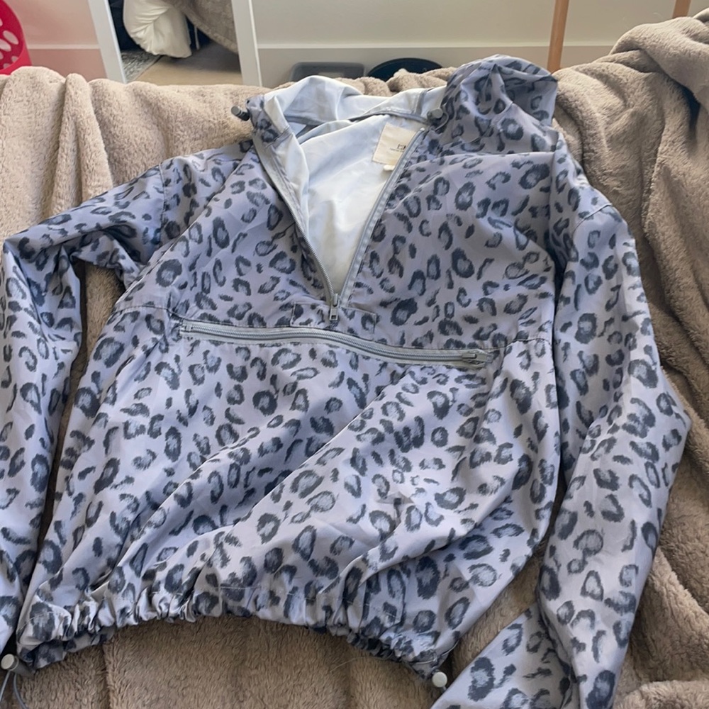 Cheetah print rain jacket